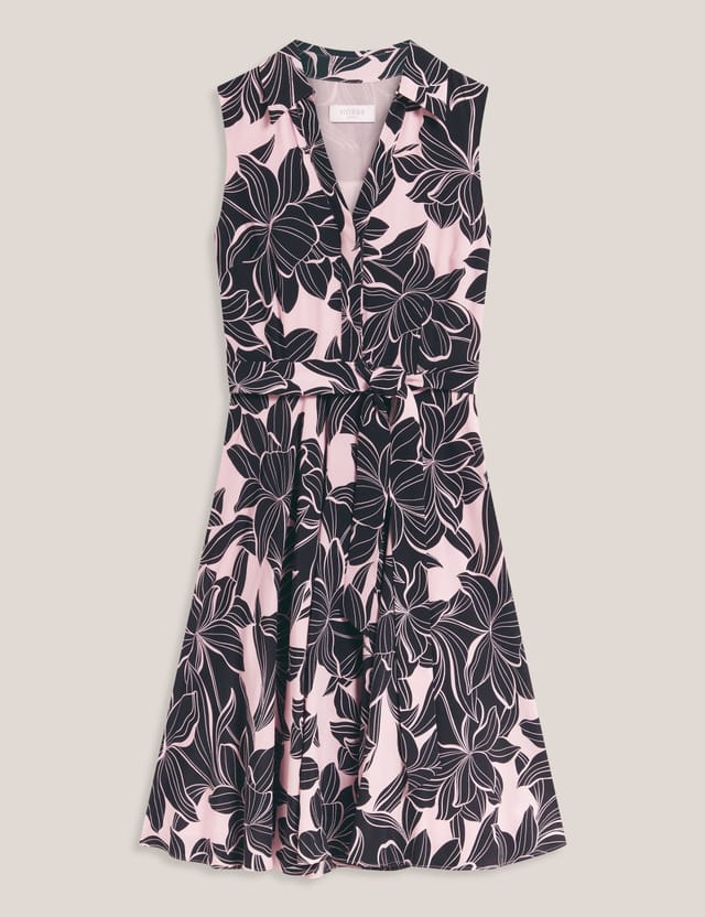 Hobbs London Hobbs London Women's Bea Floral Midi Shirt Dress in Baby Pink - 2