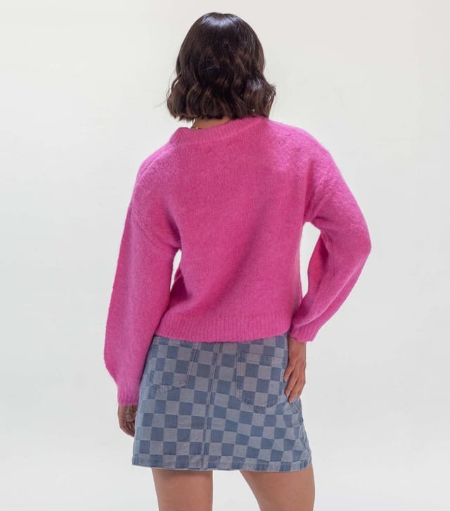 Sunshine Soul Women's Light Blue Check Chambray Mini Skirt Sunshine Soul New Look - 3