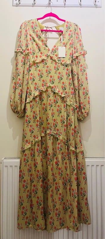 Pretty Lavish Pretty Lavish Kalina Botanical Floral Ruffle Maxi Dress | UK 6 | BNWT