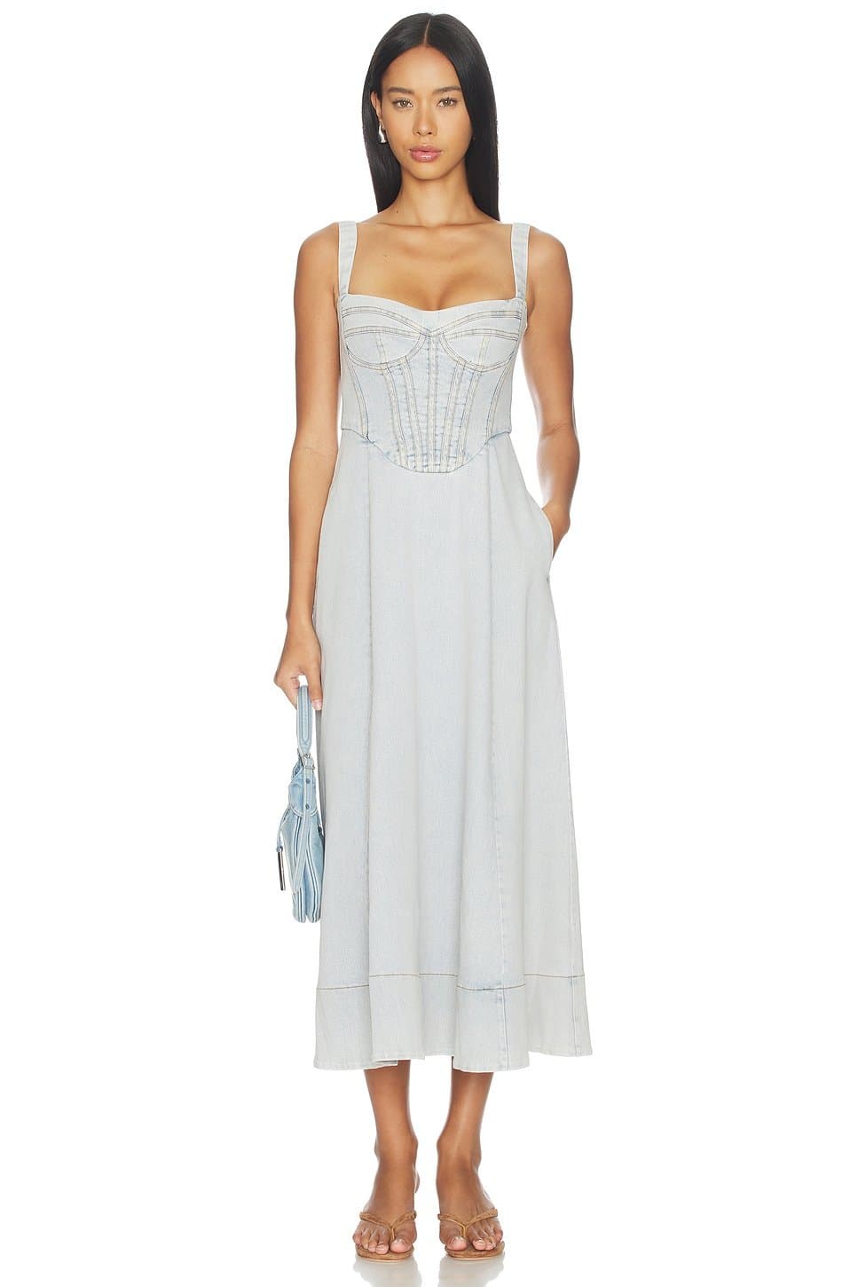 revolve Lilah Denim Midi Dress