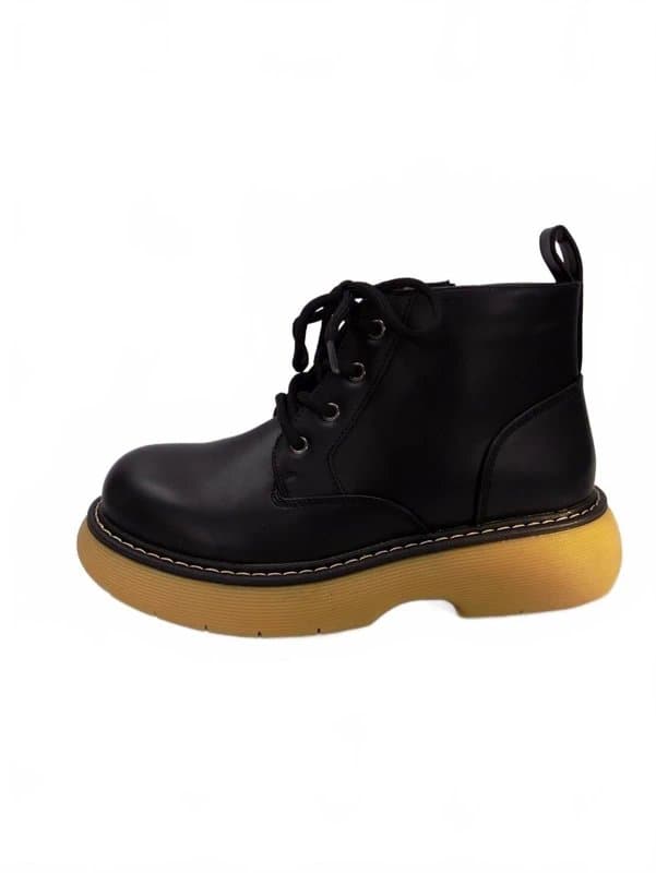Vestante Black Ankle Boots Combat Chunky Womens UK 3 Lace Up Platform Faux Leather Goth