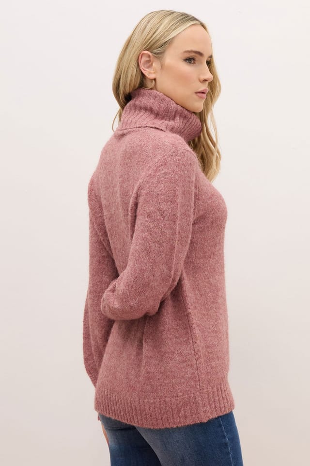 Long Tall Sally Long Tall Sally Women's Tall Premium Roll Neck Jumper in Pink - 3
