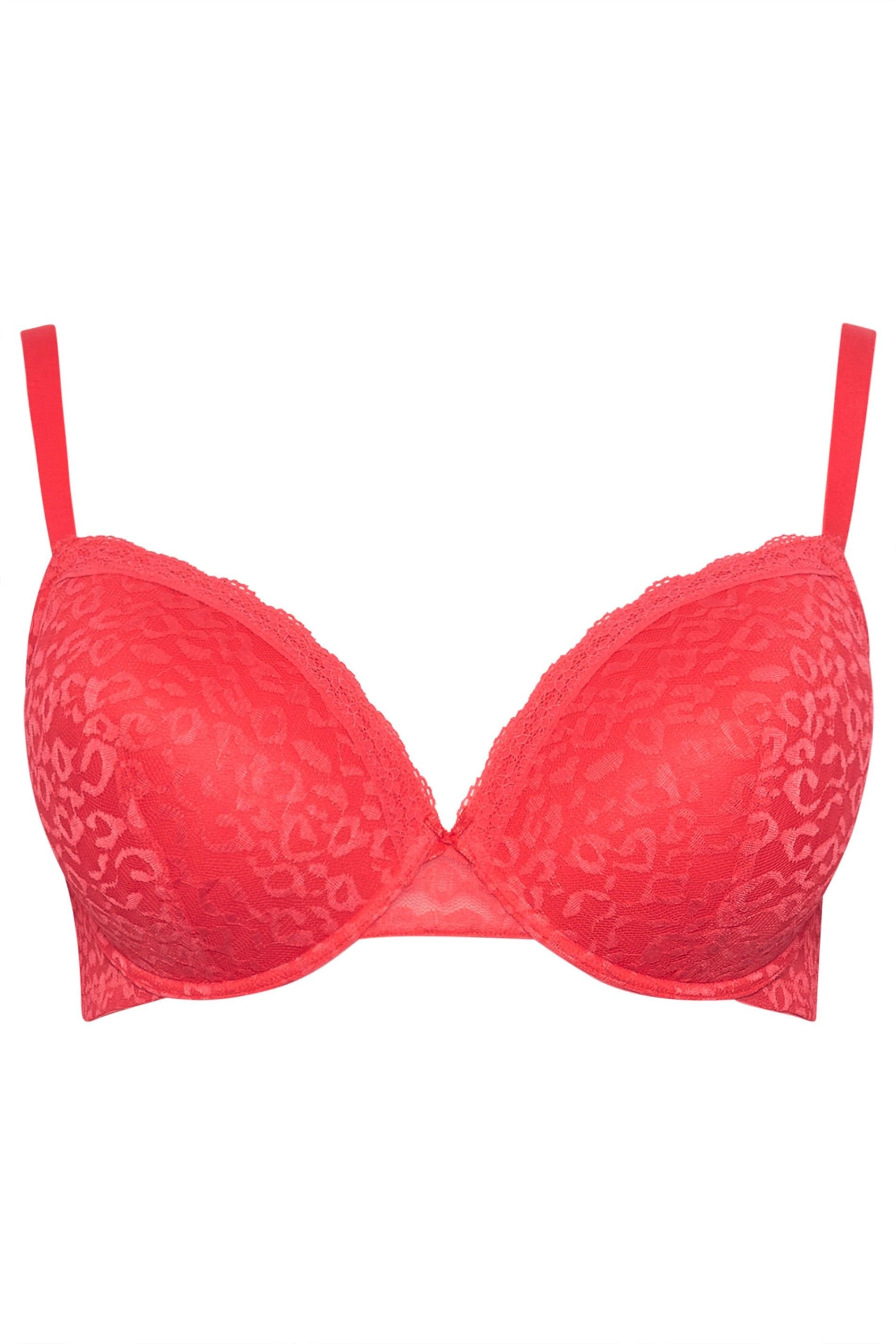 Yours Yours Women's 3 Pack Leopard Padded Bras in Black - 3