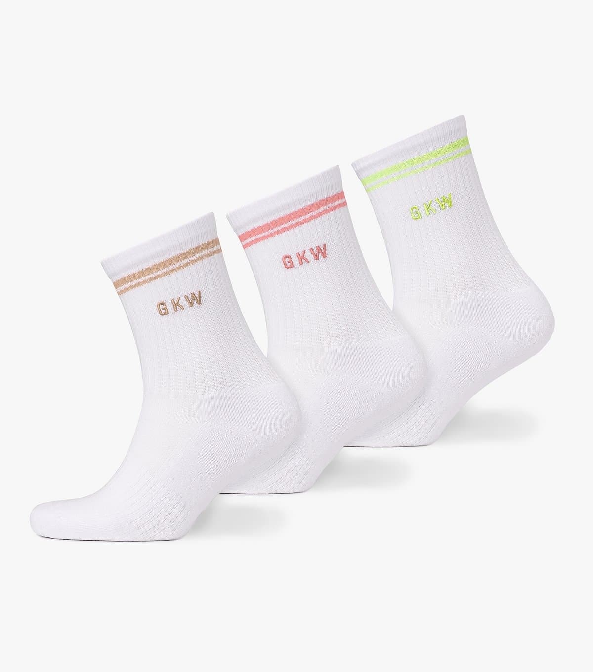 Gym King Gym King Pack of 3 White Contrast Tipping Socks