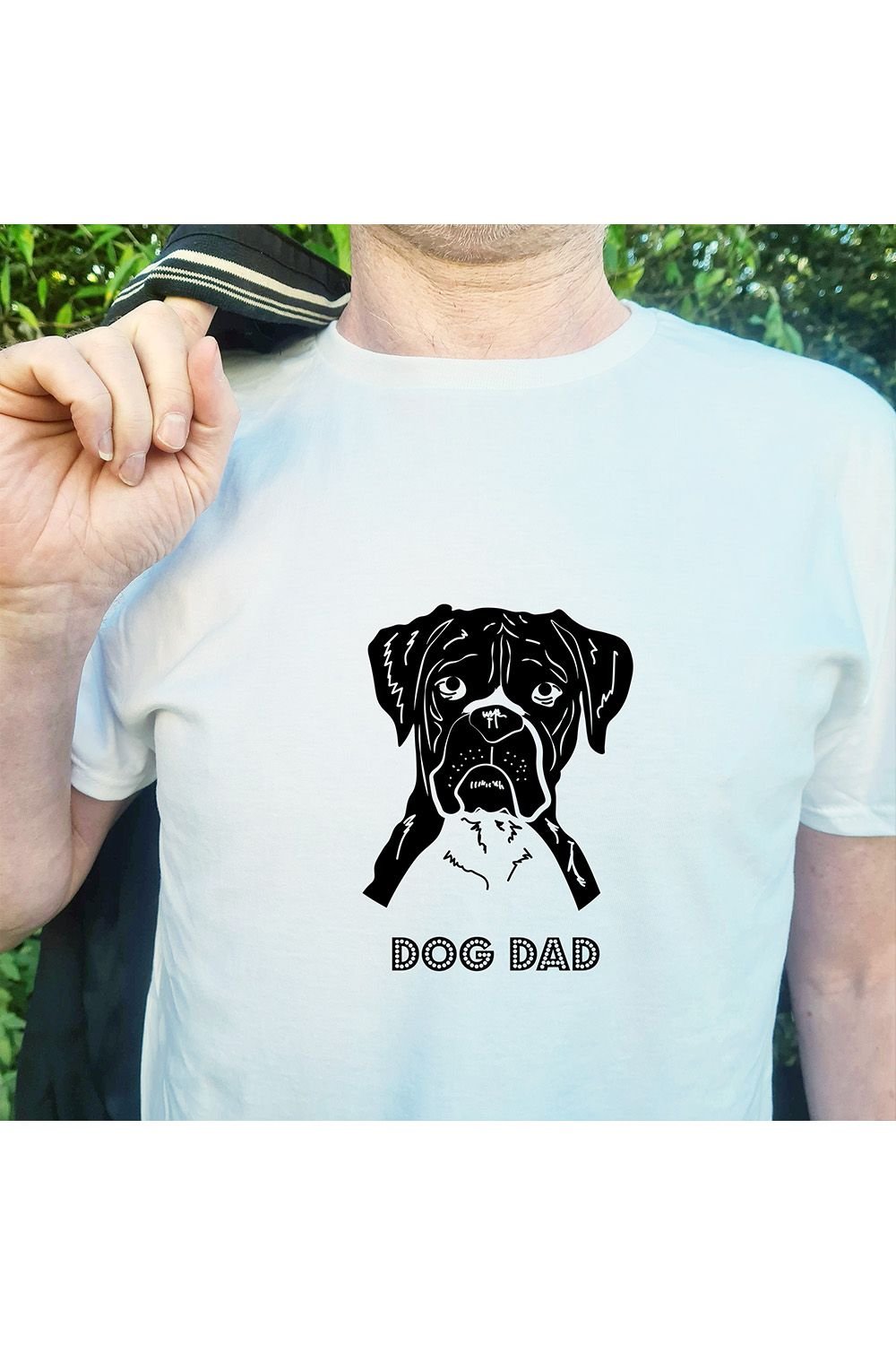 Afewhometruths Afewhometruths Men's Boxer Dog Dad T-Shirt in White - 2