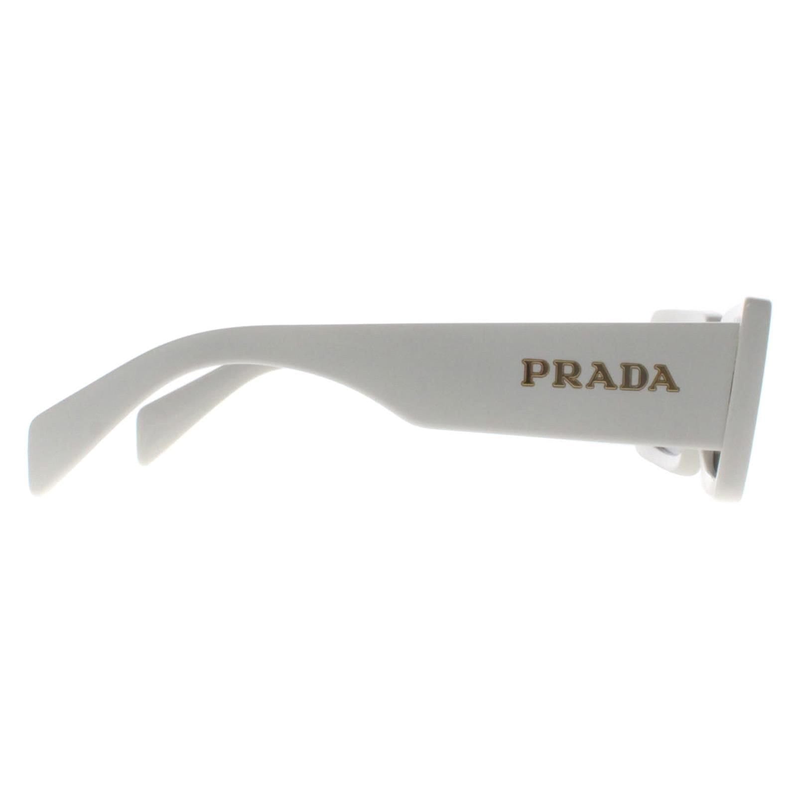 Prada Prada Women's Rectangle Talc Dark Grey PRA07S in White - 4