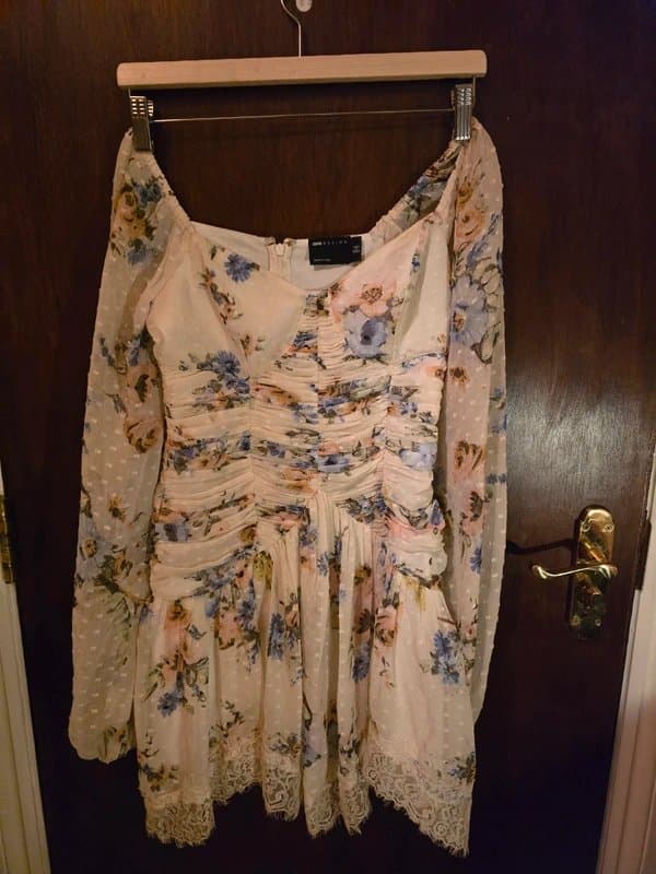 ASOS Asos Design Floral Ruched Mini Dress – UK 10