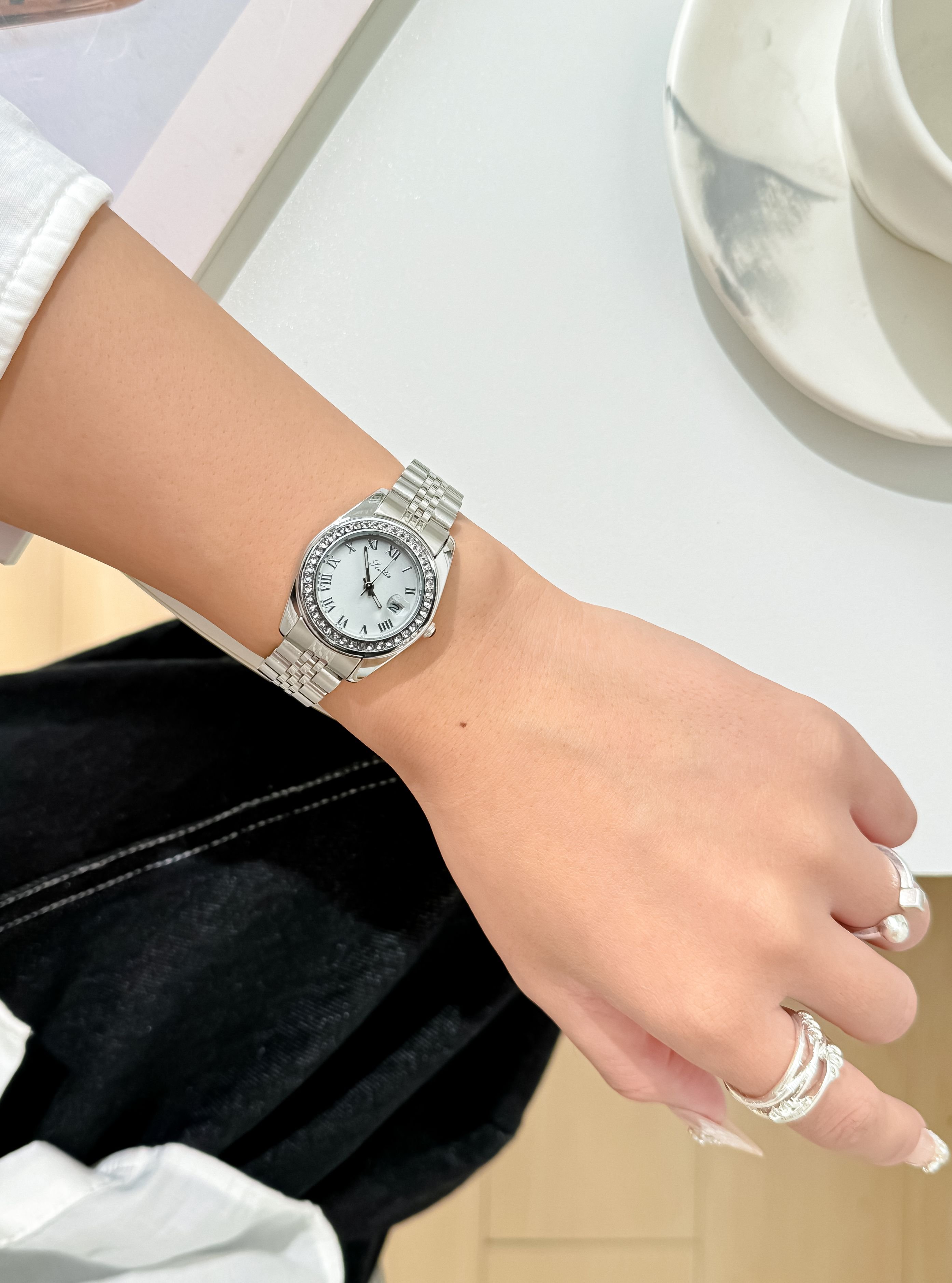Emma Loves Diamonds Emma Loves Diamonds Women's Eterna Roma Watches Silver Pavé Silver Bracelet in Metallic Silver - 2