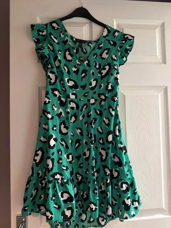 New Look Green Leopard Summer Dress