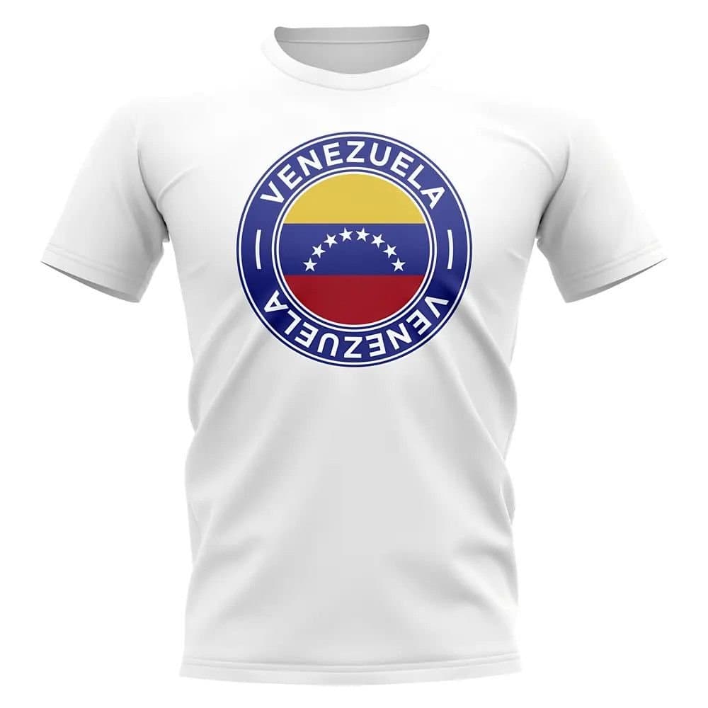 Venezuela Venezuela Men's Personalised Football Badge T-Shirt in White