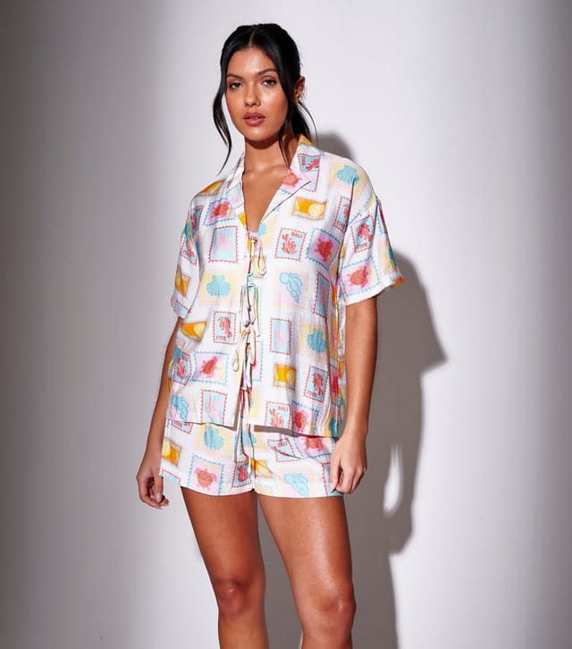 South Beach Women's Multicoloured Postcard Print Shorts South Beach New Look - 3