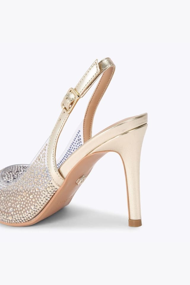 Carvela Carvela Women's 'Positano Vinyl Sling Back' Heels in Gold - 3
