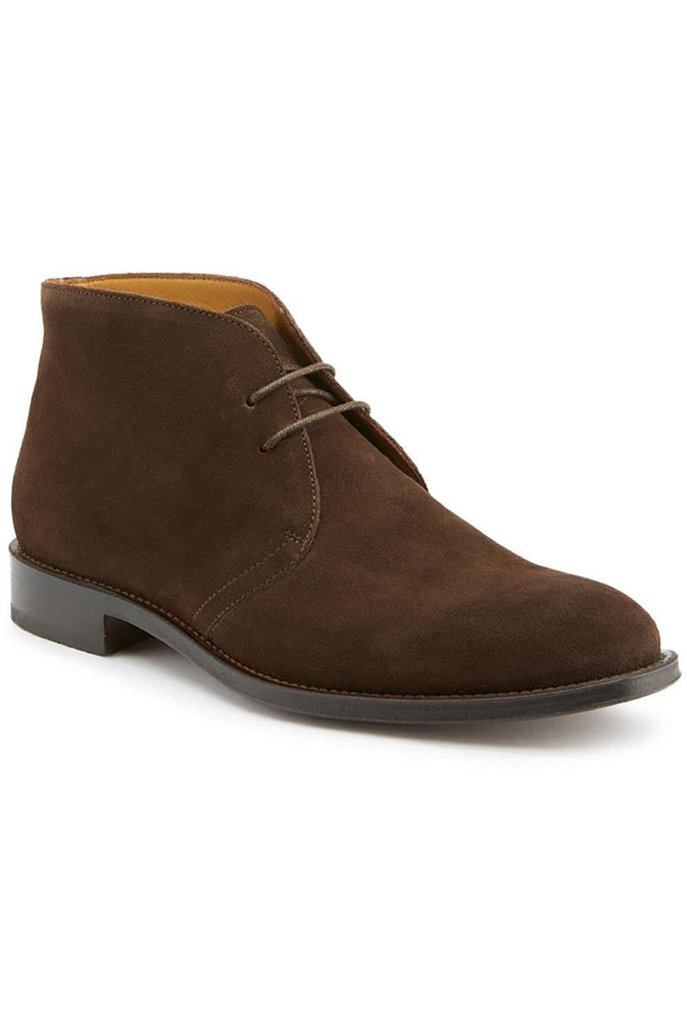 Jones Bootmaker Jones Bootmaker Men's Campbell Blake Stitched Suede Desert Boots in Brown