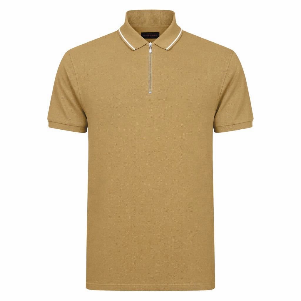 Lizard King Lizard King Men's Mens Zipper Polo in Khaki