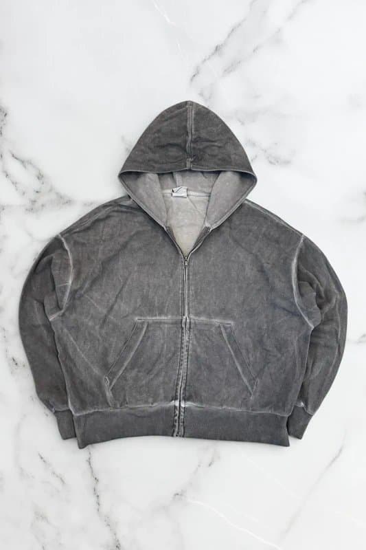 Bershka Bershka Stonewash Hoodie - Grey - M