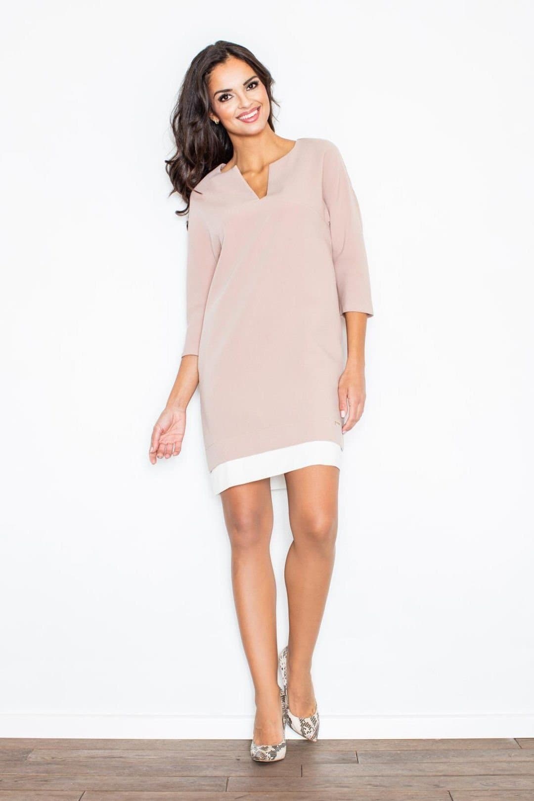 Love Lace Love Lace Women's Subdued 3/4 sleeve dress with pockets Style 44238 in Pink