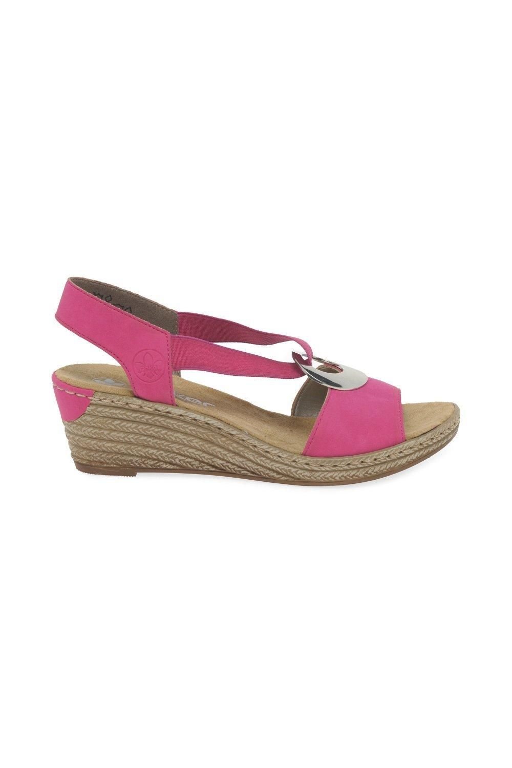 Rieker Rieker Women's 'Alula' Wedge Heel Sandals in Fuchsia - 2