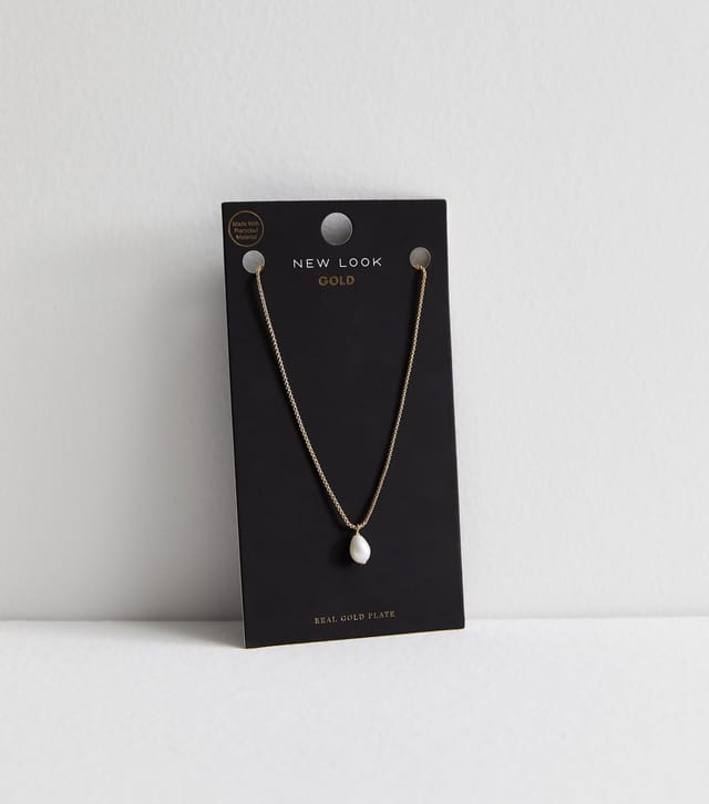 New Look 18ct Gold Plated Faux Pearl Pendant Necklace New Look - 2