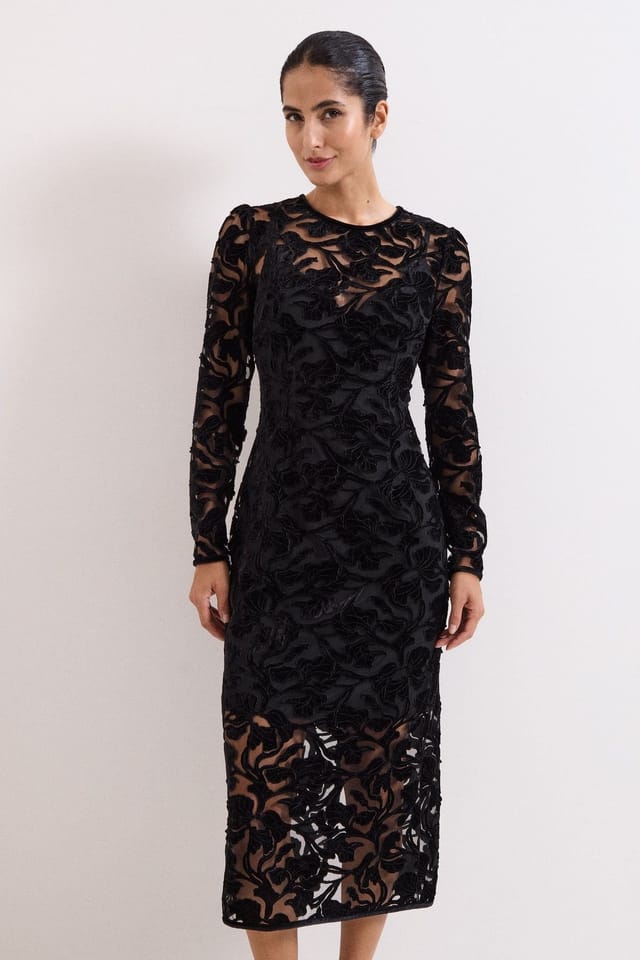 Phase Eight Phase Eight Women's Viktoria Midi Dress in True Black - 3