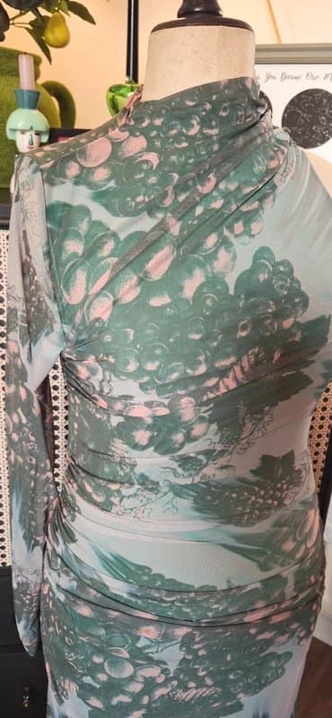 ASOS Design BNWT Asos Size 14 mesh maxi dress, one shoulder, ruched