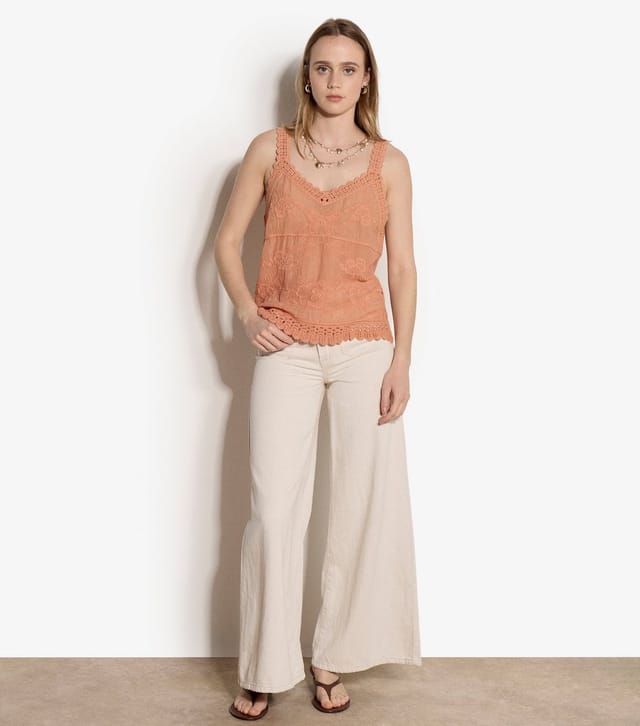 Apricot Women's Light Pink Cotton Floral Embroidered Top Apricot New Look - 2