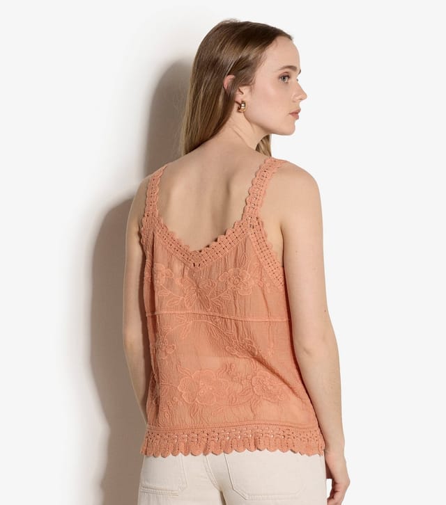 Apricot Women's Light Pink Cotton Floral Embroidered Top Apricot New Look - 3