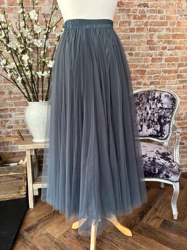 Choklate 🩶 Choklate Paris Charcoal Grey Tulle Maxi Skirt Size S