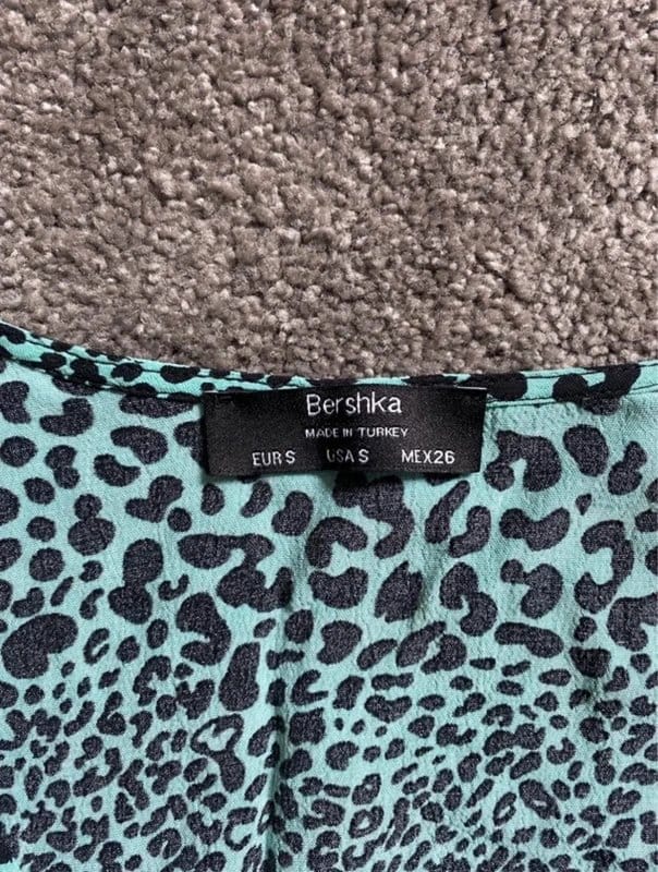 Bershka Teal Leopard Print Top