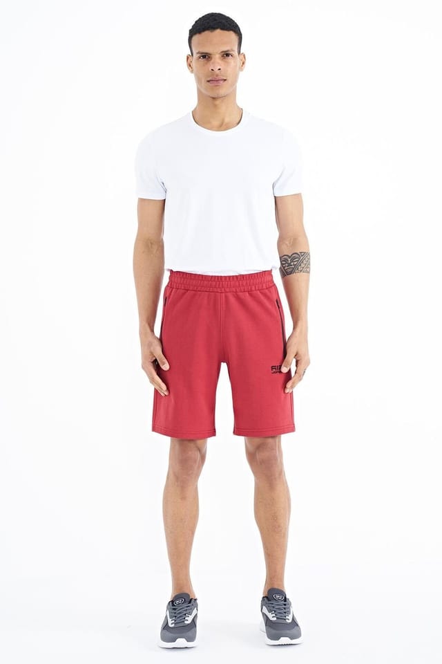 Tommy Life Tommy Life Men's Cotton-polyester Sweat Shorts in Red - 2