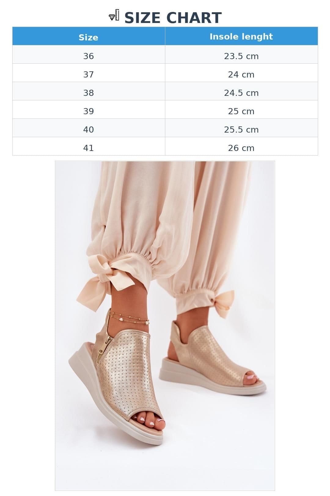 Love Lace Love Lace Women's Jezzi Wedge Heel Sandals with Side Zipper for Easy Wear in Gold - 4