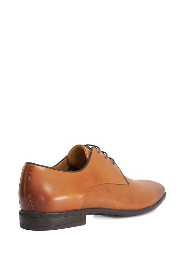 Dune London Dune London Men's Wide Fit 'Saffi' Leather Derbies in Brown - 3