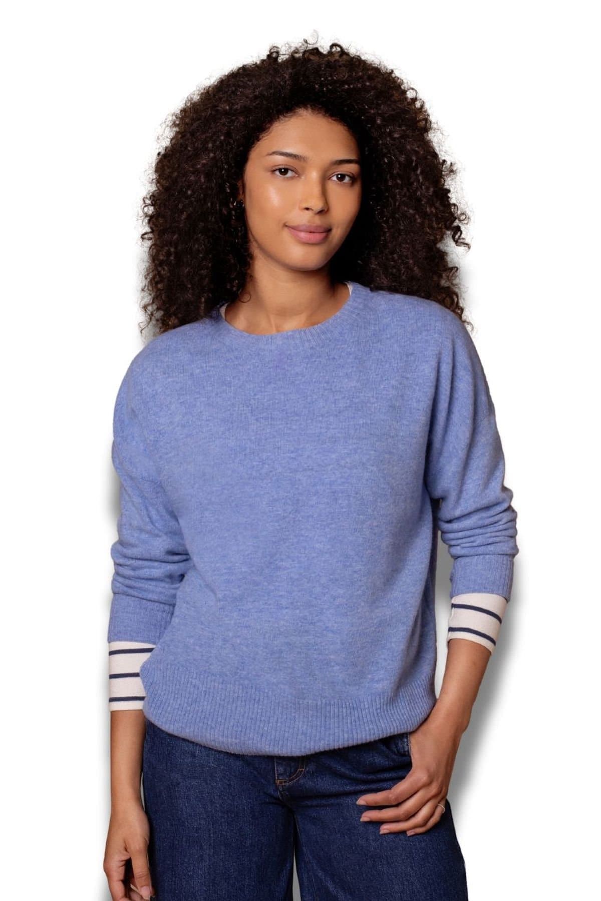 Celtic & Co Celtic & Co Women's Lambswool Slouch Crew Neck Jumper in Light Blue