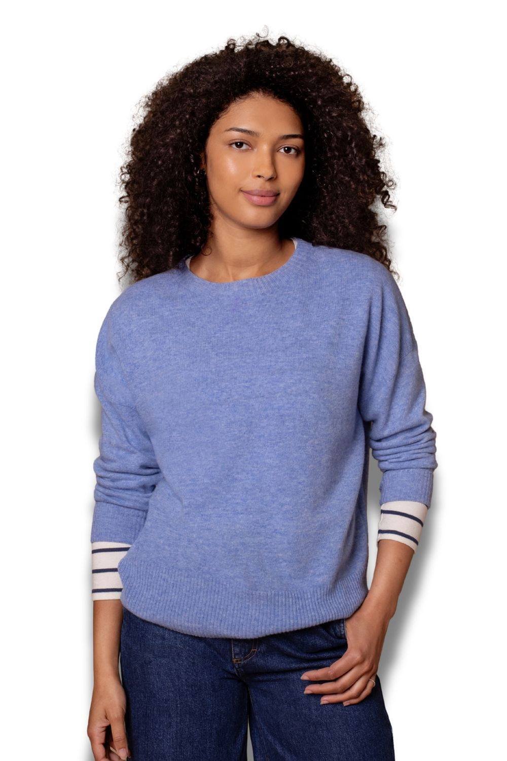 Celtic & Co Celtic & Co Women's Lambswool Slouch Crew Neck Jumper in Light Blue - 2
