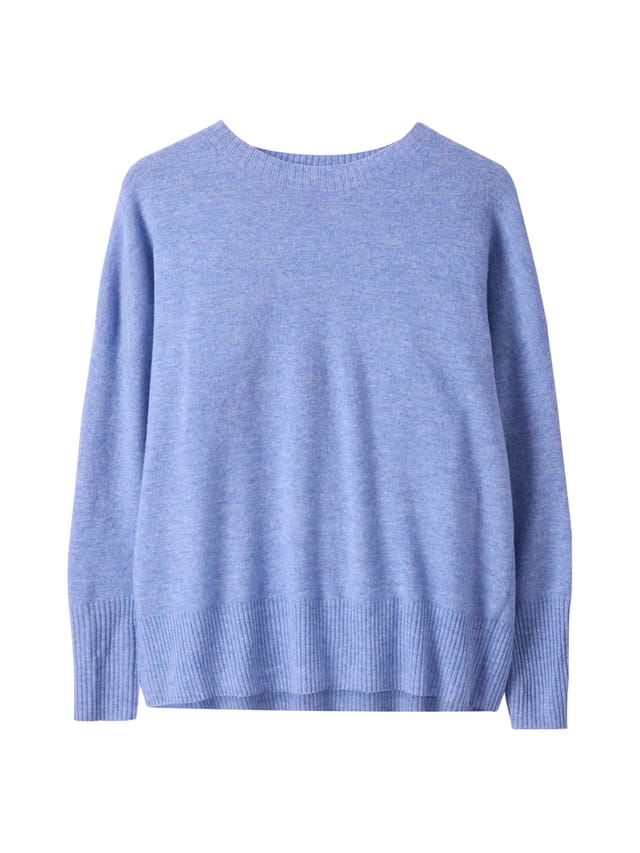 Celtic & Co Celtic & Co Women's Lambswool Slouch Crew Neck Jumper in Light Blue - 2