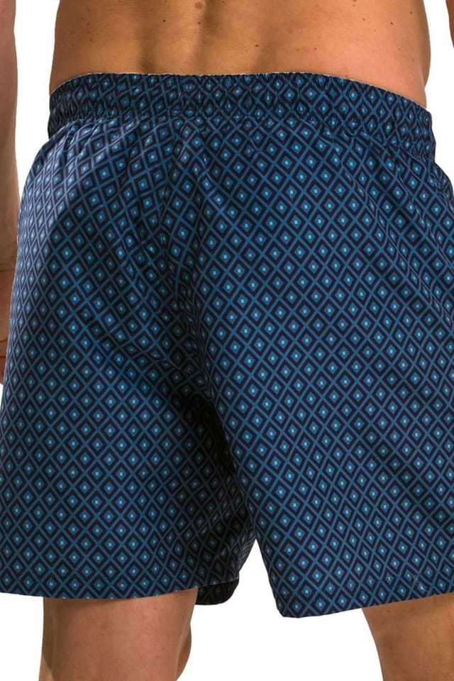 RIPT Essentials RIPT Essentials Men's Diamond Print Swim Shorts in Blue - 3