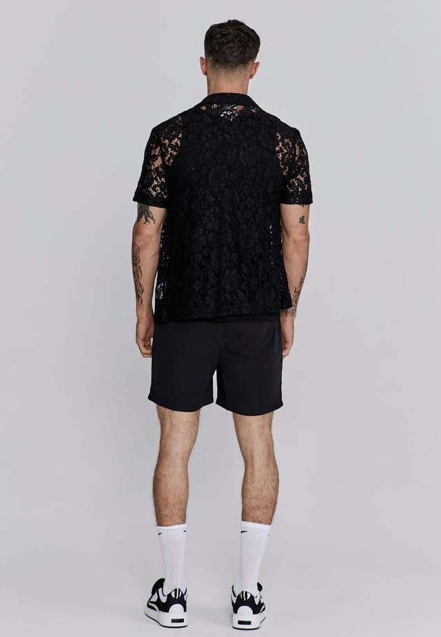SikSilk SikSilk Men's Ecru Lace Resort Shirt - 3