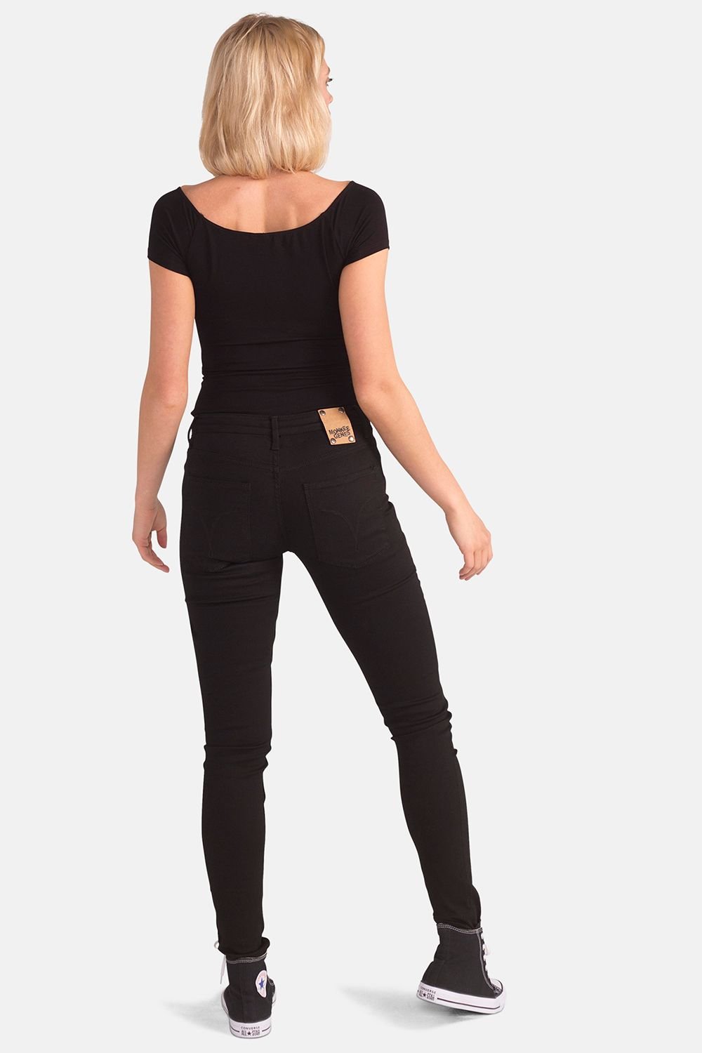 Monkee Genes Monkee Genes Women's Super Skinny Mid-Rise Denim Jeans in Black - 4