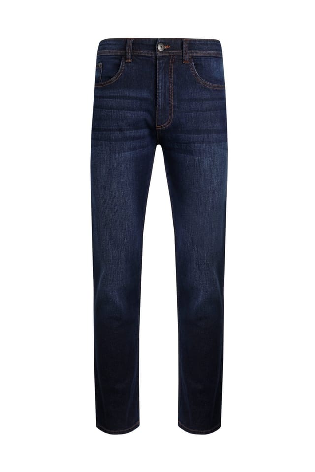 Weird Fish Weird Fish Men's Eddie Straight Leg Denim Jeans in Dark Blue - 2