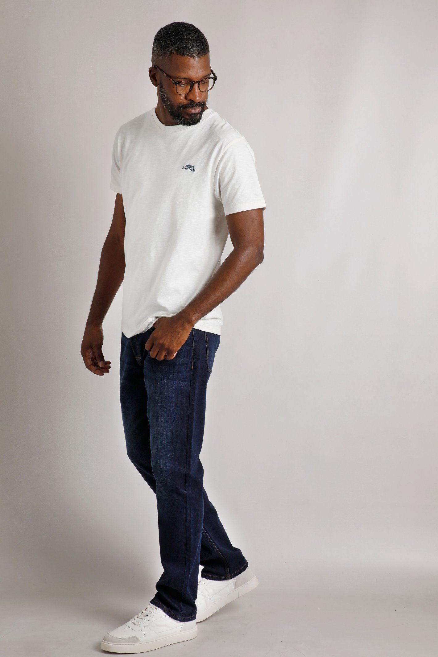 Weird Fish Weird Fish Men's Eddie Straight Leg Denim Jeans in Dark Blue - 3