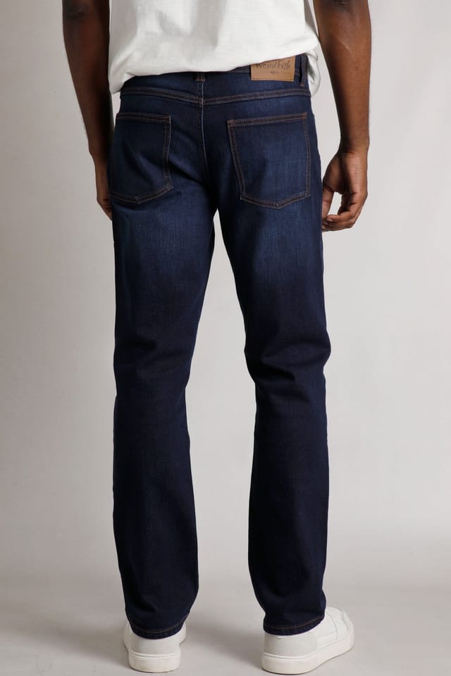 Weird Fish Weird Fish Men's Eddie Straight Leg Denim Jeans in Dark Blue - 3