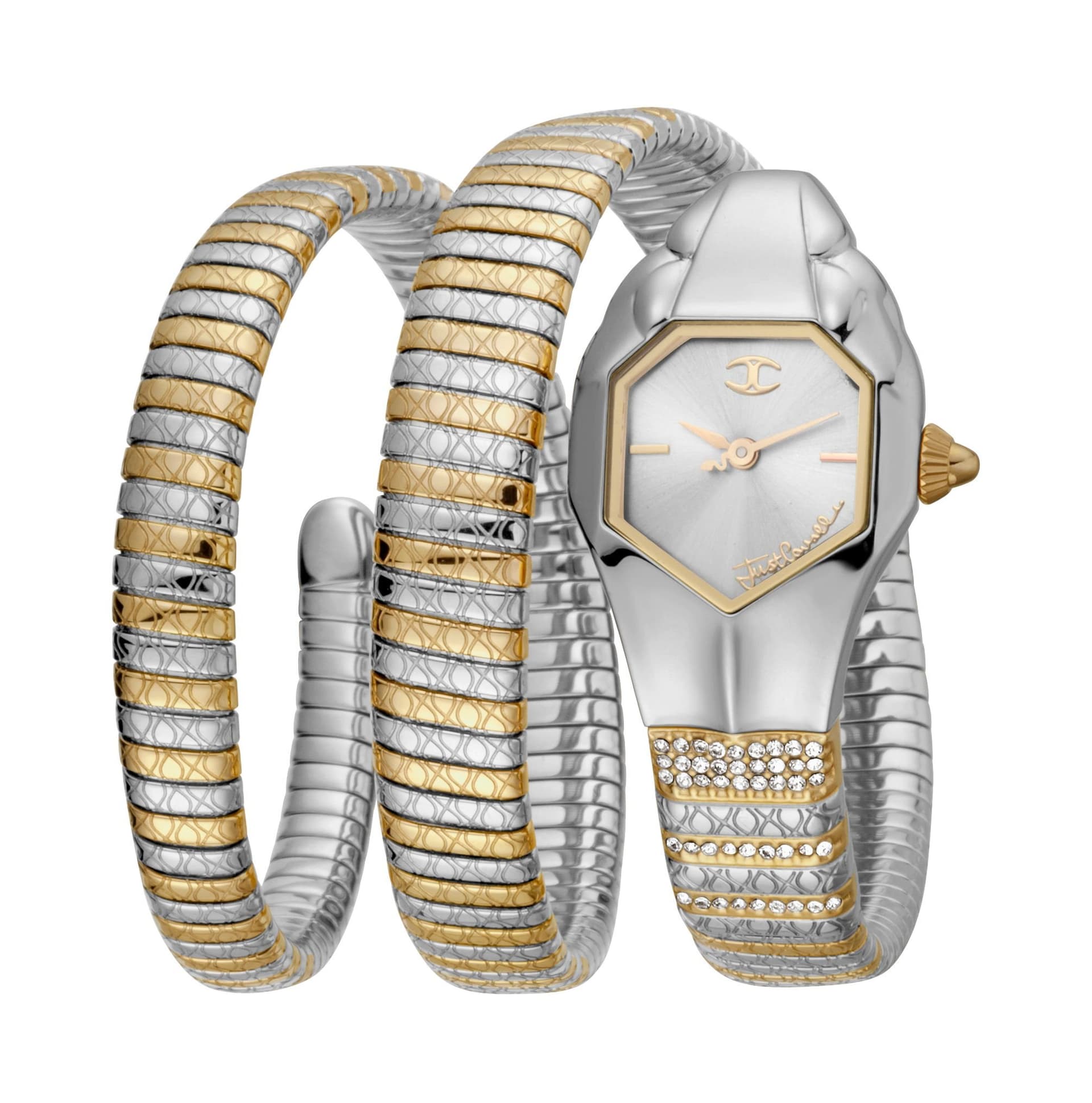 Just Cavalli Just Cavalli Women's Just Glam EVO 1 silver Dial Stainless Steel Bracelet Watch in Gold