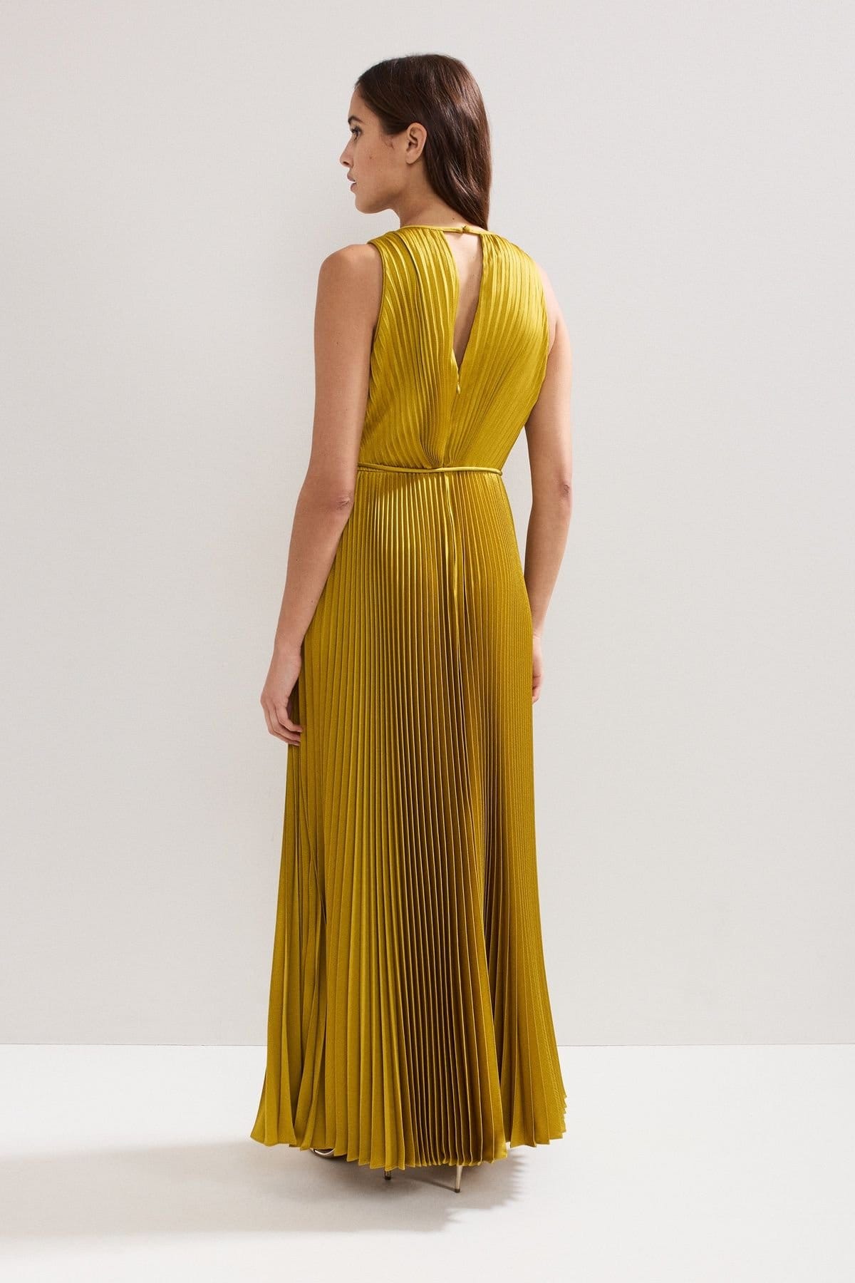 Phase Eight Phase Eight Women's Dionne Pleated Maxi Dress in Mustard - 4