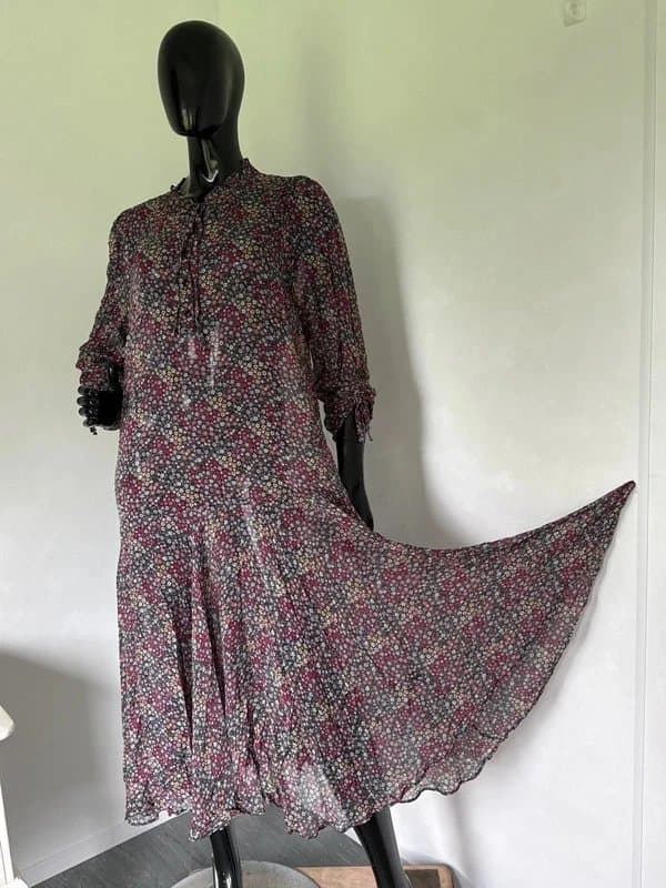 Ted Baker Ted baker chiffon midi dress Ted 5 uk14 uk16 black floral