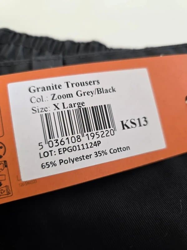 PORTWEST Portwest KS13 Granite Pants Trousers Size 40