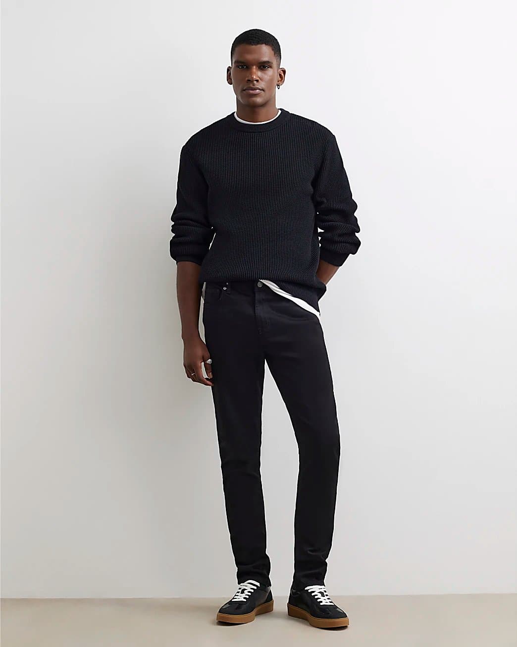 River Island Mens River Island Black Skinny Fit Stretch Essential Jeans