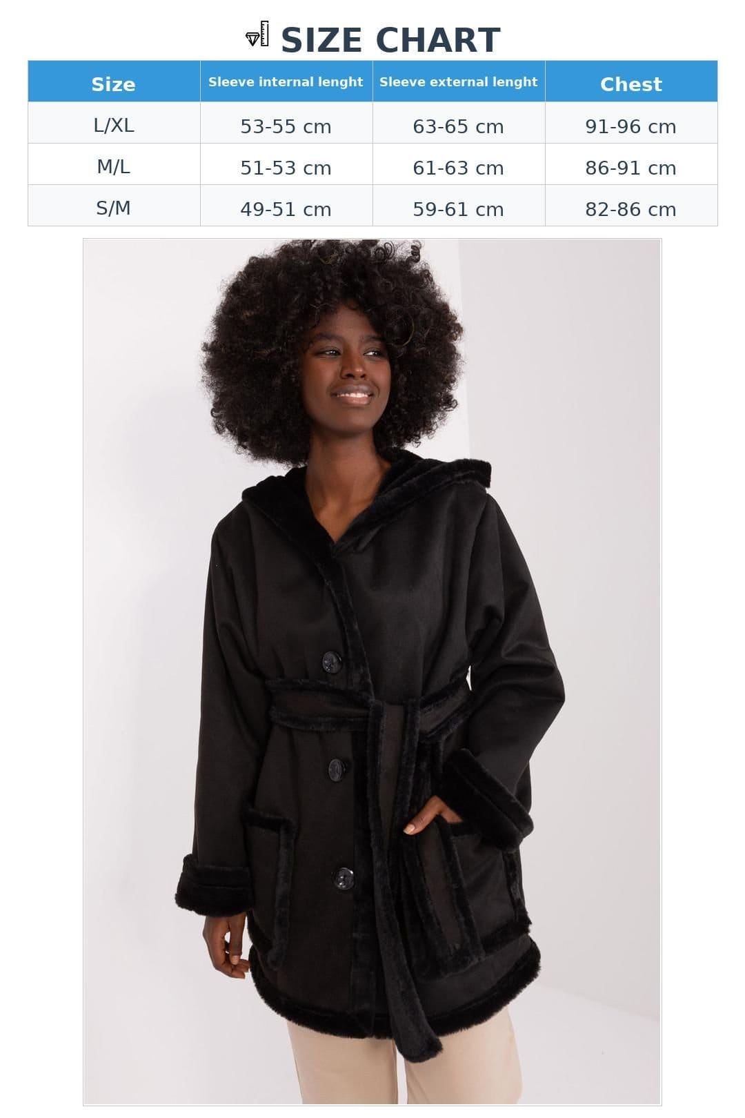 Love Lace Love Lace Women's Cotton Hooded Belted Winter Coat in Black - 4