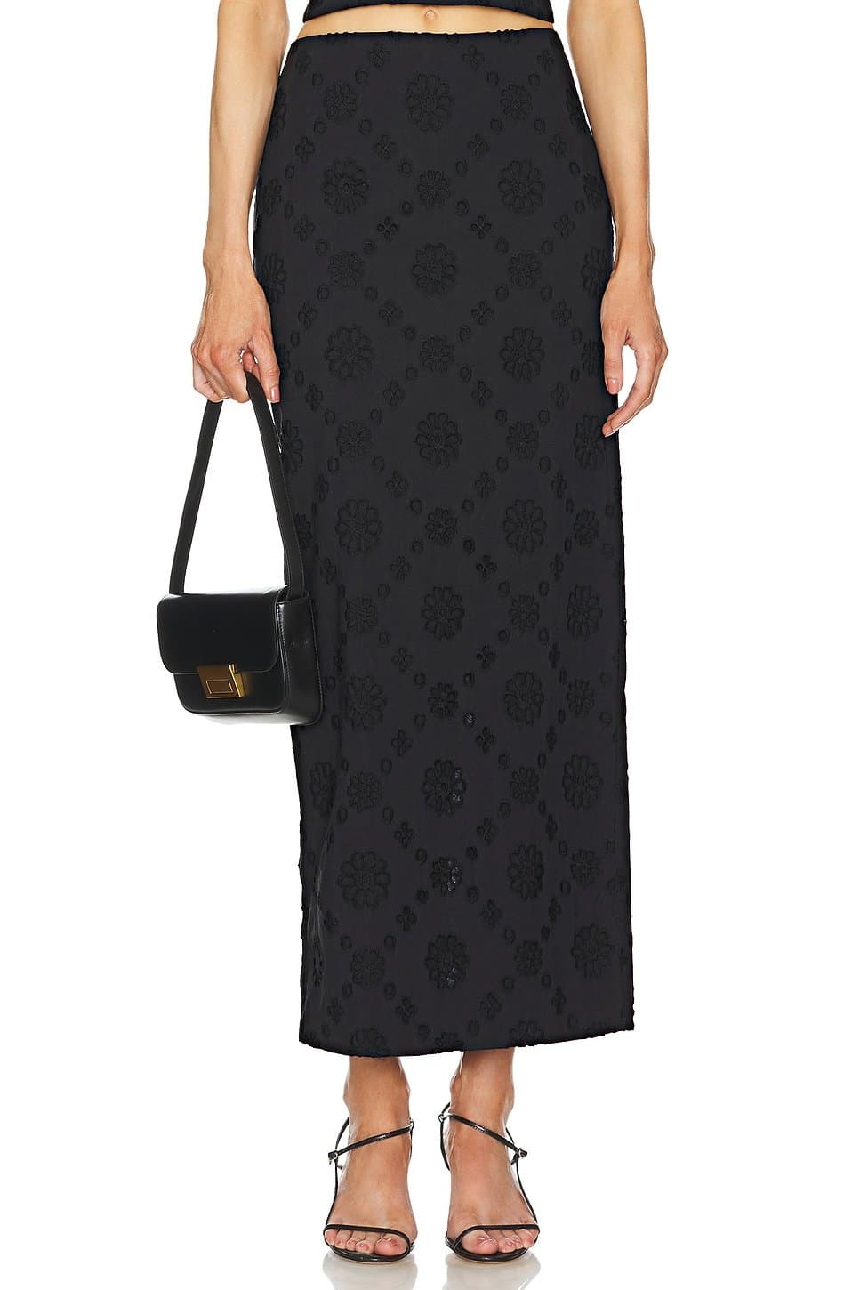 revolve Eyelet Column Midi Skirt