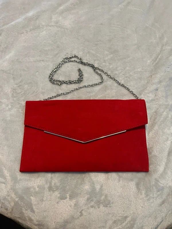 New Look Red envelope clutch bag