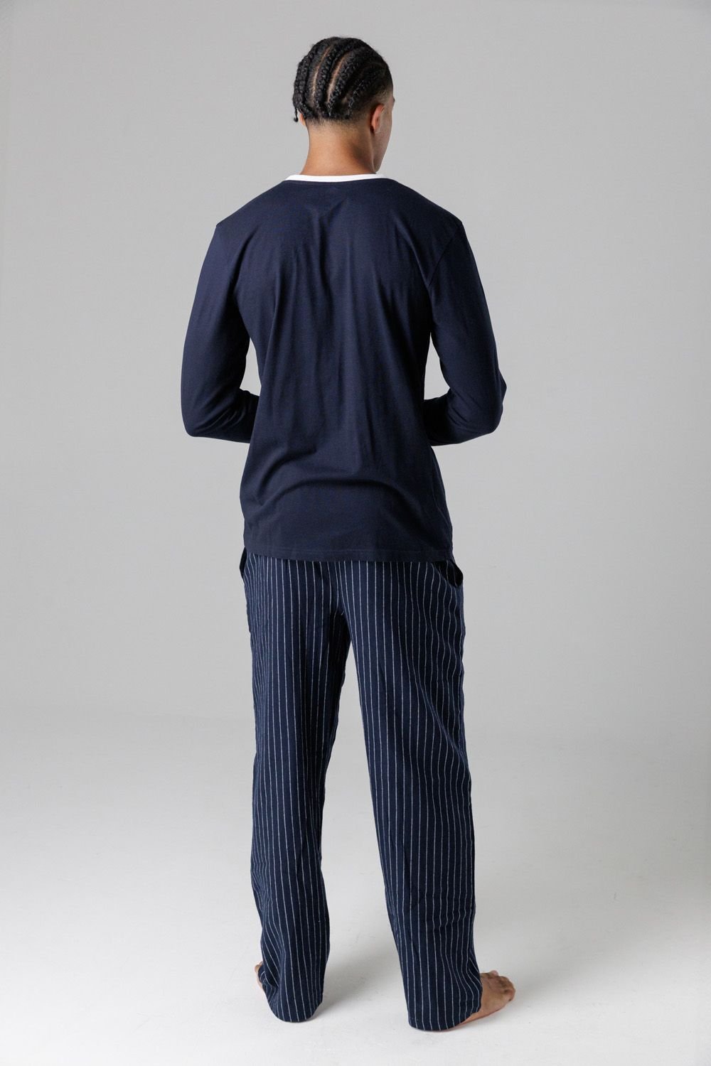 Tokyo Laundry Tokyo Laundry Men's Cotton Crew Neck Pyjama Set in Navy - 2