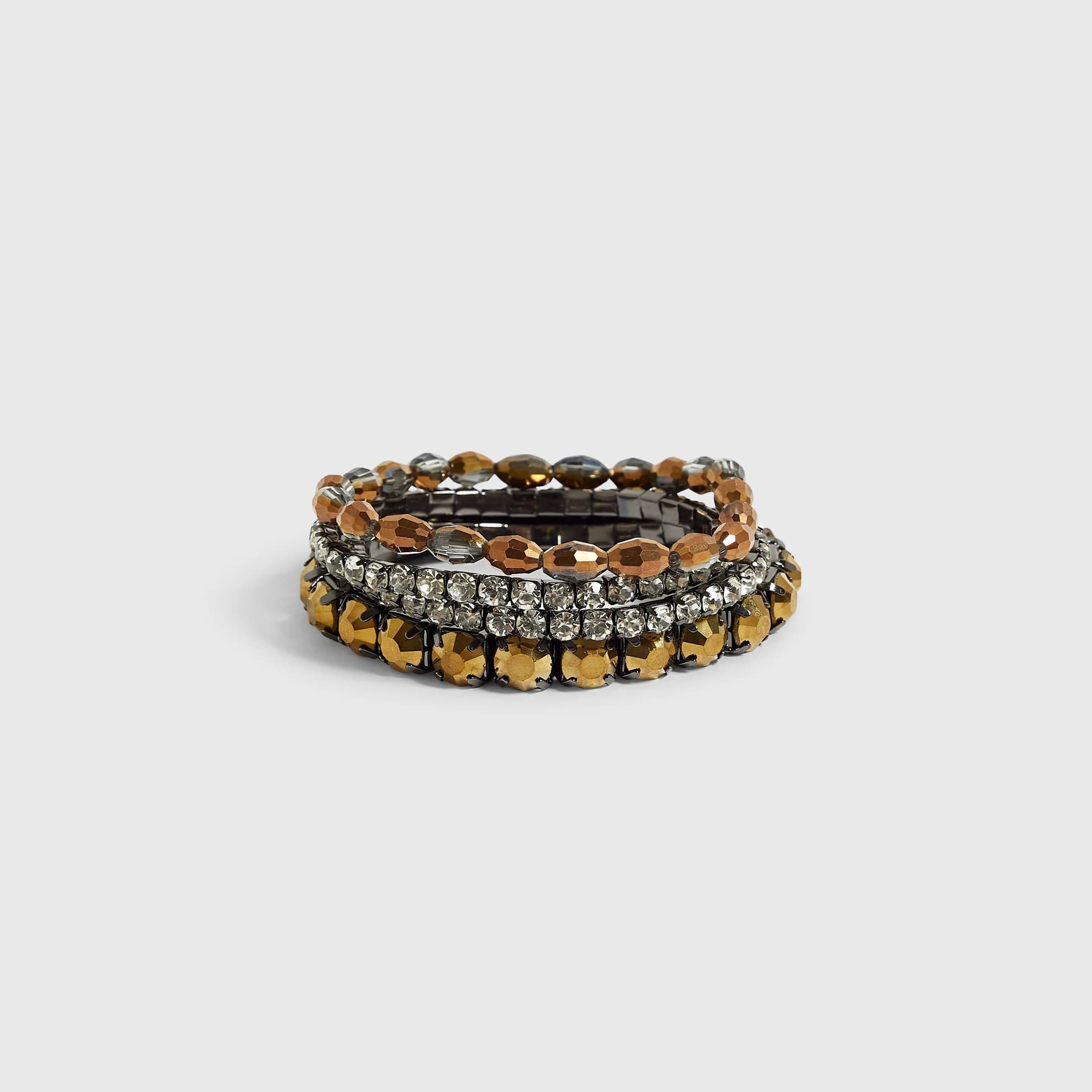 River Island River Island Womens Brown Multi Stretch Bracelets Pack Of 4